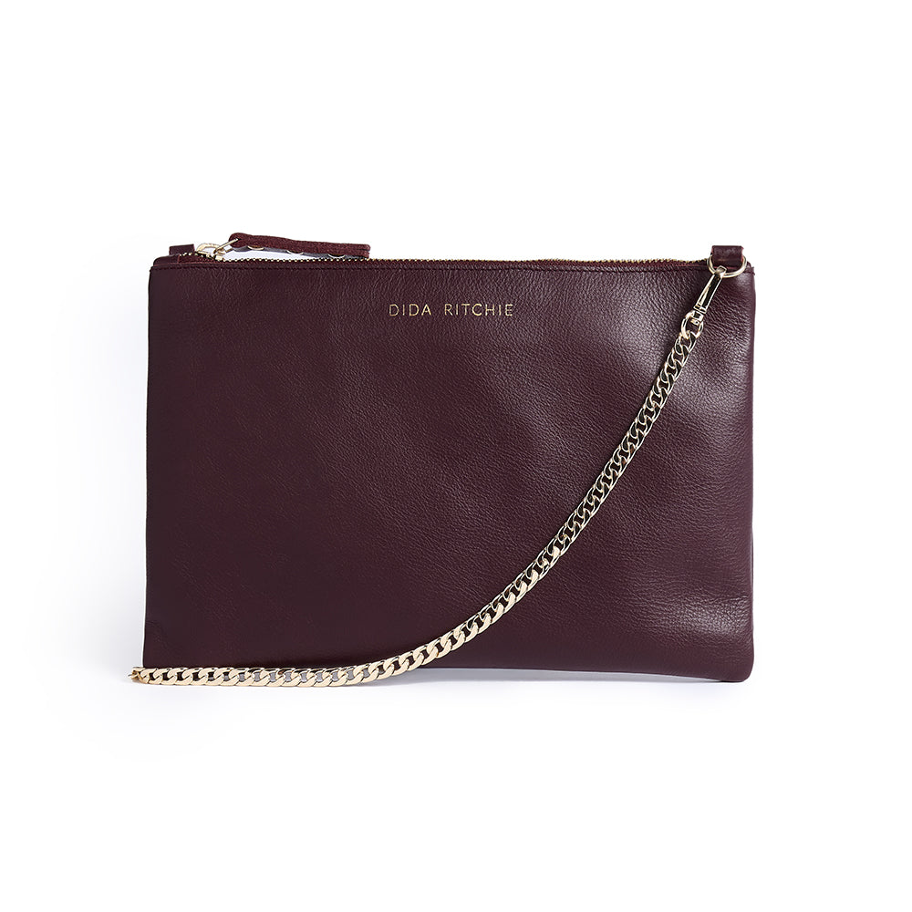 Cara Clutch Bag Burgundy Leather – Dida Ritchie