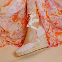 Sofia Espadrille Wedge - Blush Suede