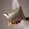 Cara 2.0 - Metallic Leather Clutch Bag