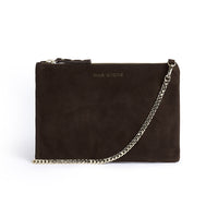 Cara 2.0 - Brown Suede Clutch Bag