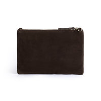 Cara 2.0 - Brown Suede Clutch Bag