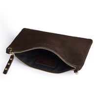Cara 2.0 - Brown Suede Clutch Bag