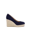 Renata Espadrille Wedge - Navy Suede