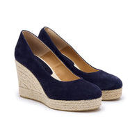 Renata Espadrille Wedge - Navy Suede