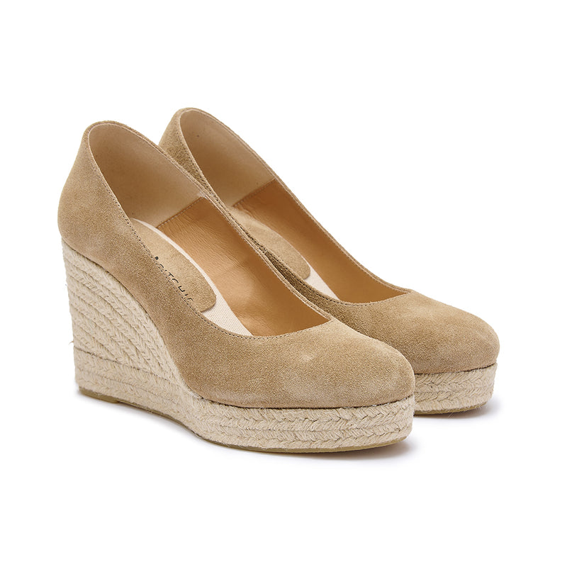 Renata Espadrille Wedge - Tan Suede – Dida Ritchie
