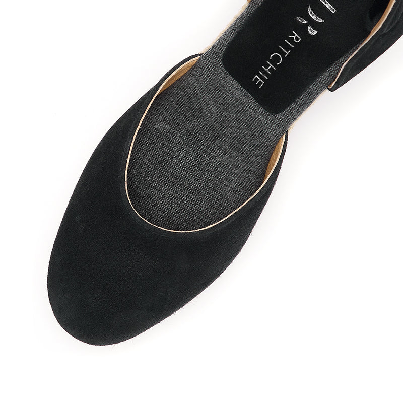Sofia Espadrille Wedge - Black Suede