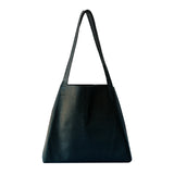 Tessa - Black Leather Landscape Tote Bag - Dida Ritchie