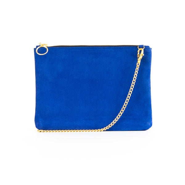 Blue suede deals clutch