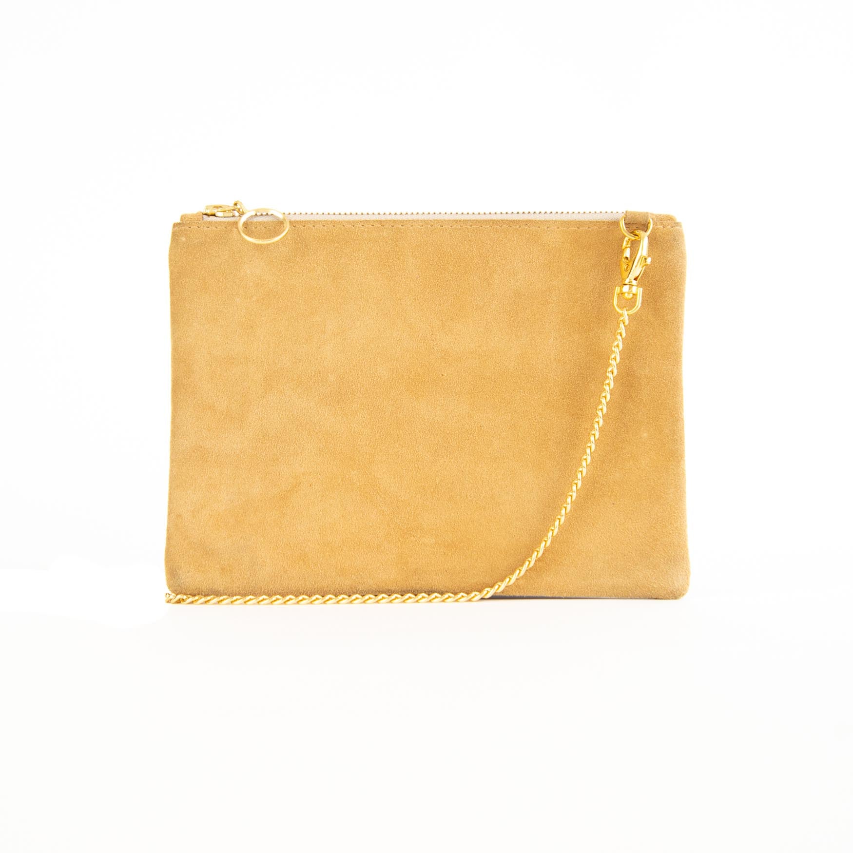 Baby Pink Suede Clutch Bag | Olivia Divine Jewellery | SilkFred US